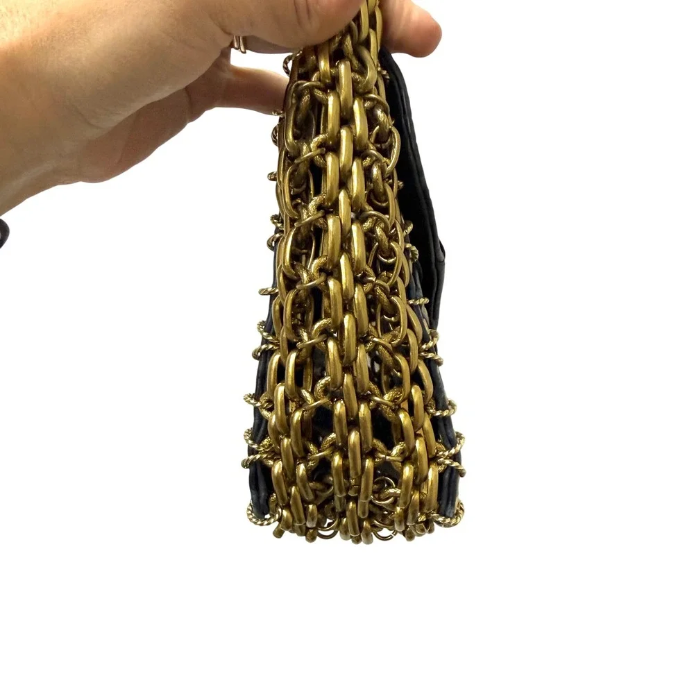 Tory Burch 2014 Fall Runway Alligator Skin Chain Shoulder Bag Sample Rare Blue